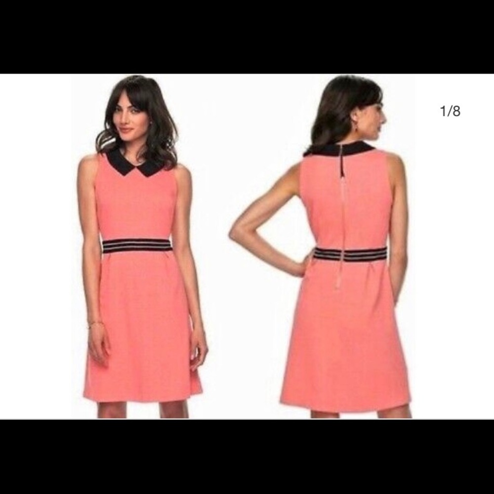 XS Dress Sleeveless Collar Fit & Flare Tea Rose